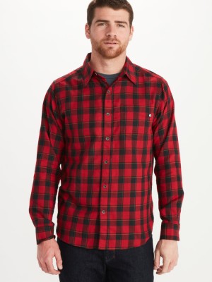 Tops Marmot Bodega Ligeros Flannel Hombre Rojas | CEYB-60345