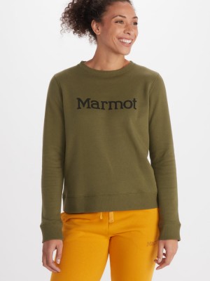 Tops Marmot Crew Mujer Verde | WQOP-67825