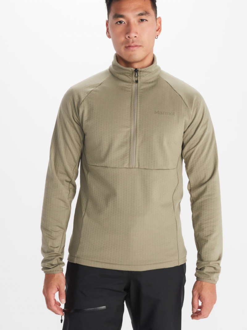 Chaquetas Marmot Leconte Fleece 1/2 Zip Hombre Verde | IXSG-37658