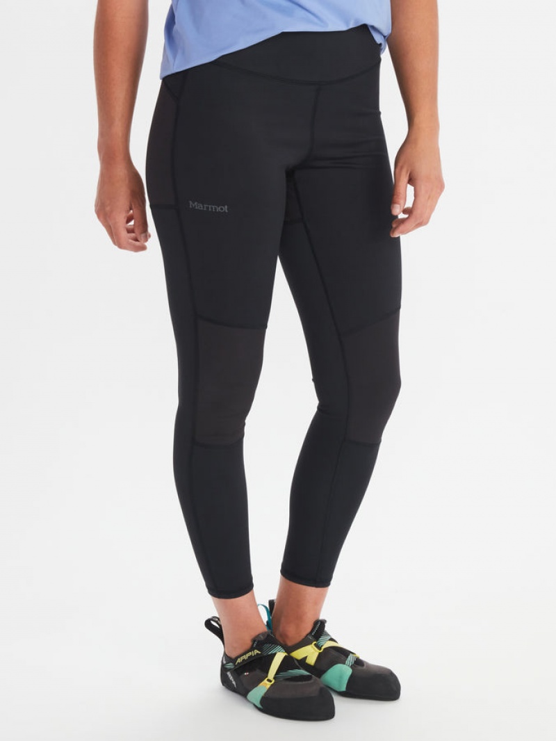 Pantalones Marmot Rock Haven Híbrido Tight Mujer Negras | WKLA-04728