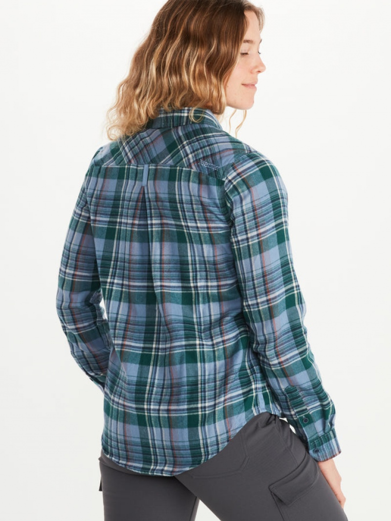 Tops Marmot Bridget Midwt Flannel Mujer Azules | NTOP-47261