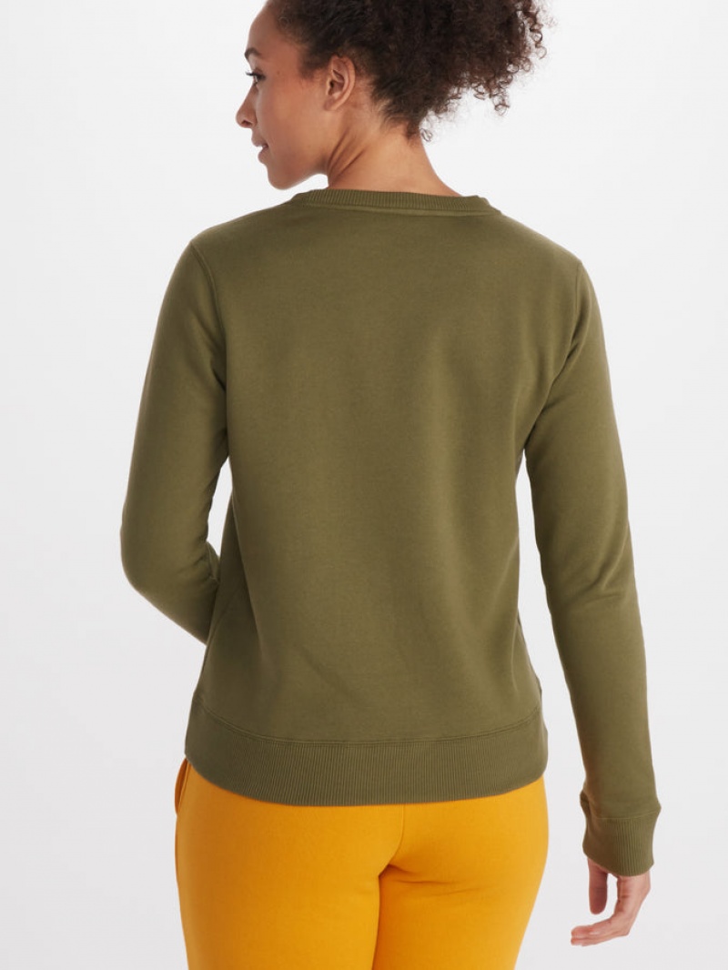 Tops Marmot Crew Mujer Verde | WQOP-67825