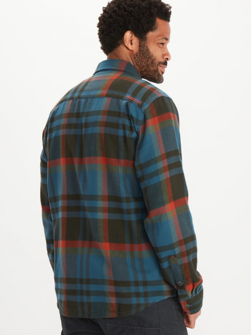 Tops Marmot Del Norte Midweight Flannel Hombre Azules | GAUE-87310