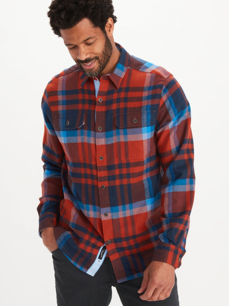 Tops Marmot Del Norte Midweight Flannel Hombre Azules | GAUE-87310