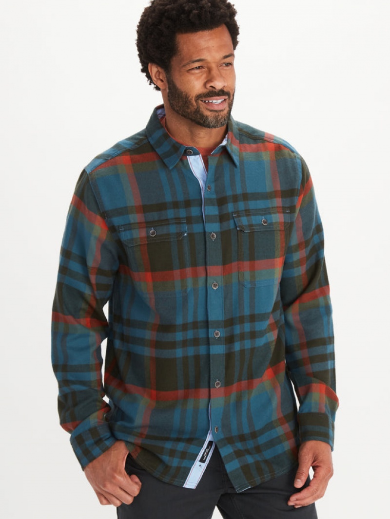 Tops Marmot Del Norte Midweight Flannel Hombre Azules | GAUE-87310