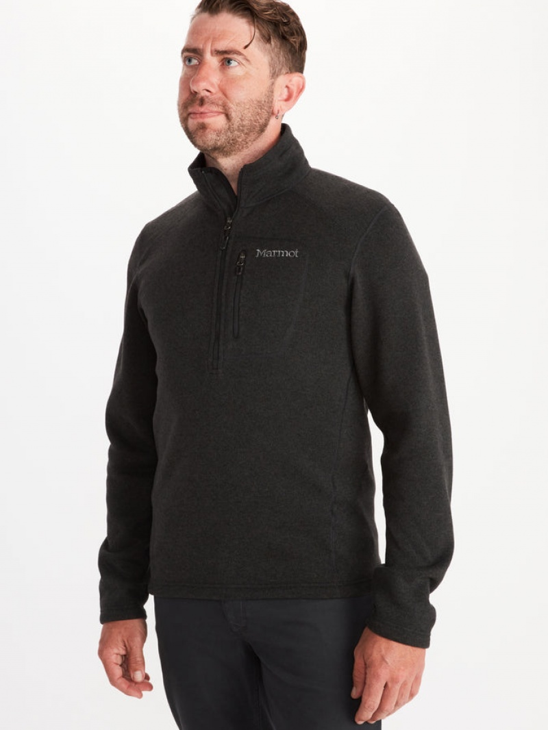 Tops Marmot Drop Line 1/2 Zip Hombre Negras | WYBE-71694