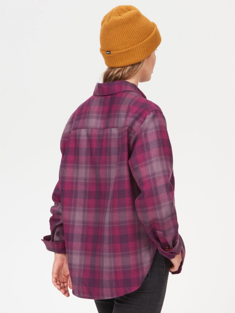 Tops Marmot Fairfax Ligeros Boyfriend Flannel Mujer Marrones | GKIU-43258