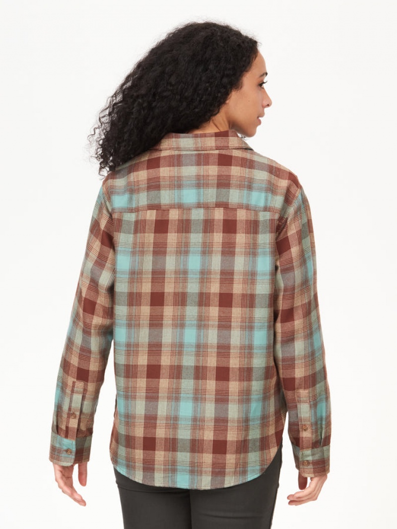 Tops Marmot Fairfax Ligeros Boyfriend Flannel Mujer Marrones | GKIU-43258