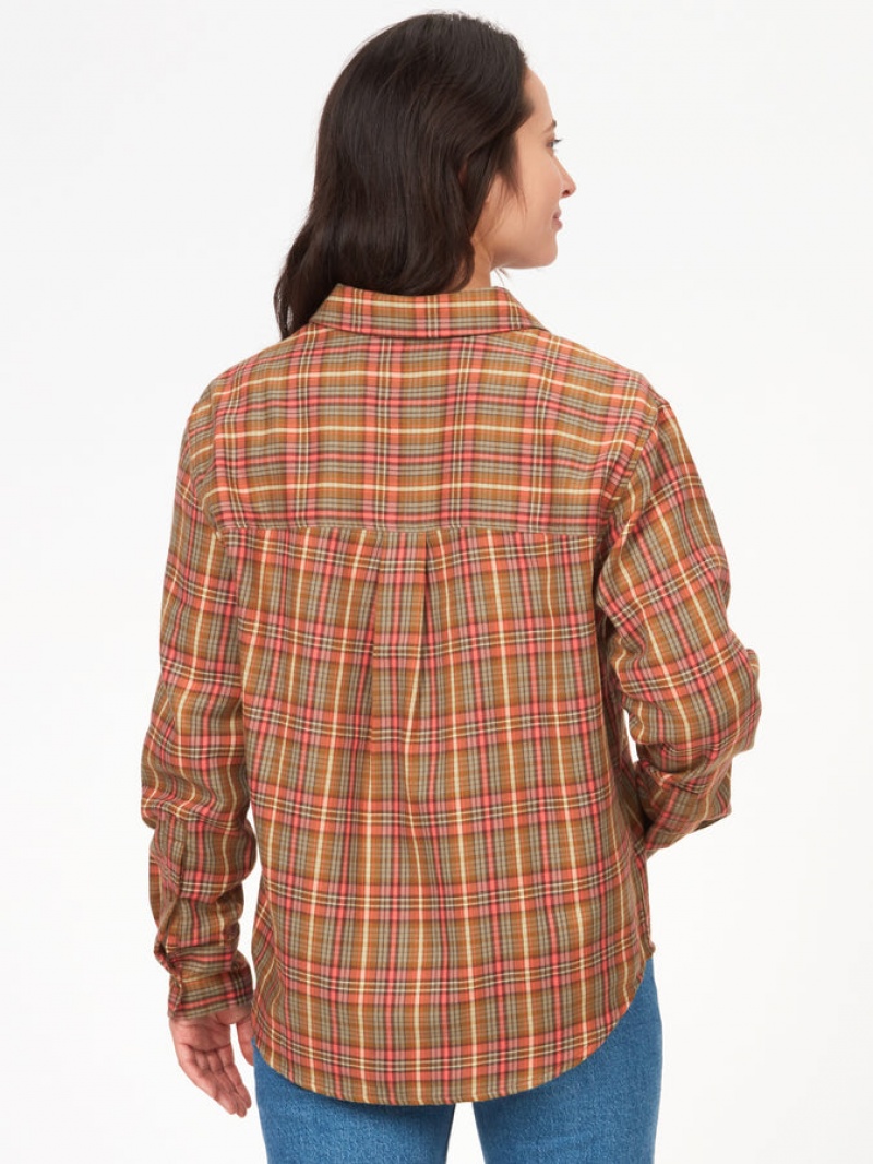 Tops Marmot Fairfax Novelty Ligeros Flannel Mujer Azul Marino | PFQC-39248