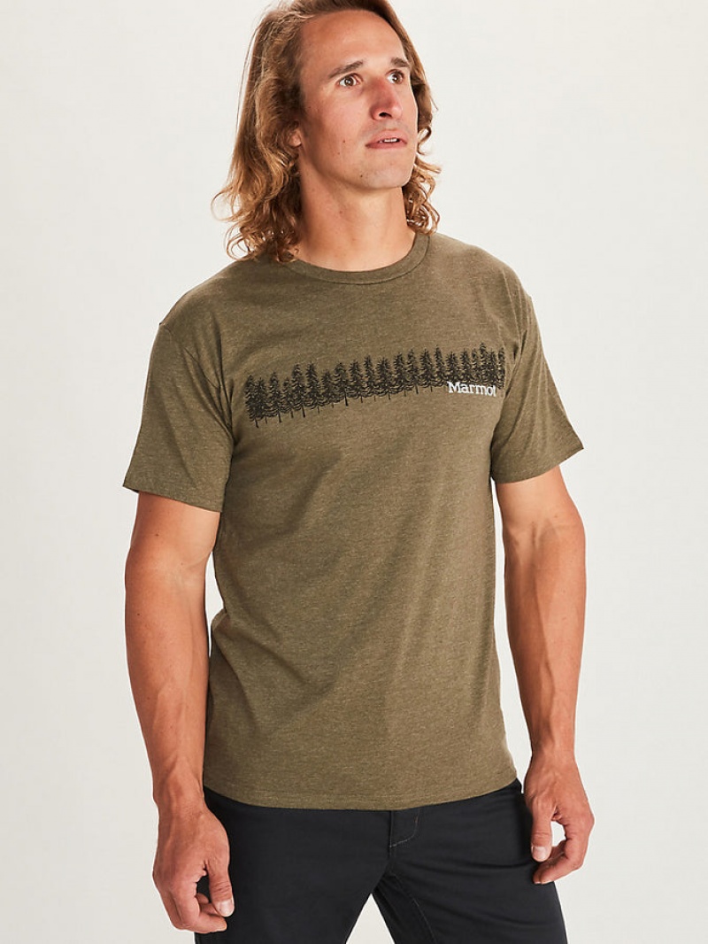 Tops Marmot Forest Hombre Verde Oliva | SMCT-95726