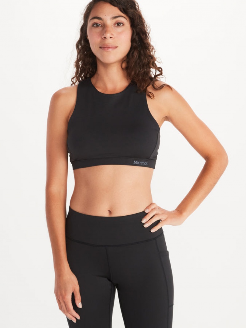 Tops Marmot Leda Sports Bra Mujer Negras | SDQF-96417