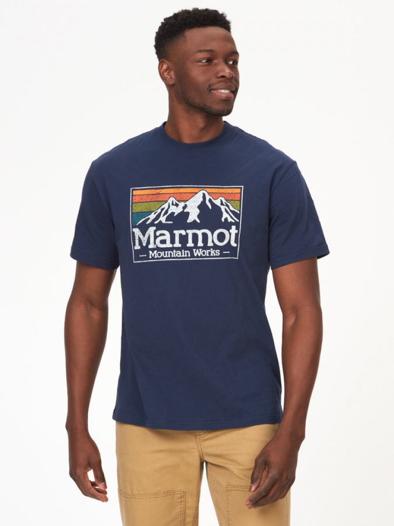 Tops Marmot Mountain Works Gradient-Sleeve Hombre Negras | BNAO-67281