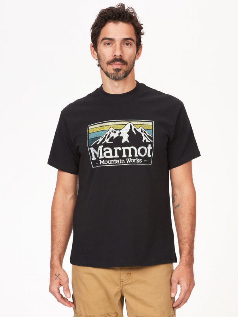 Tops Marmot Mountain Works Gradient-Sleeve Hombre Negras | BNAO-67281