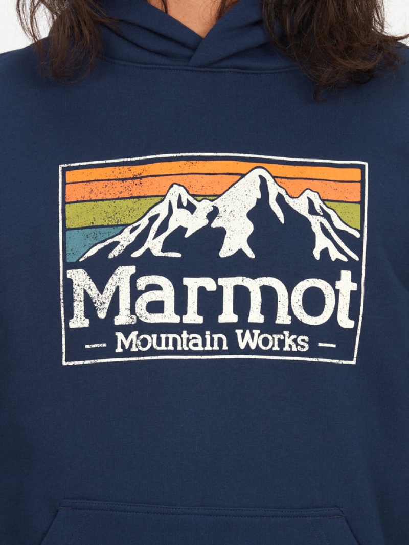 Tops Marmot Mountain Works Gradient Hombre Azul Marino | HPXY-46820