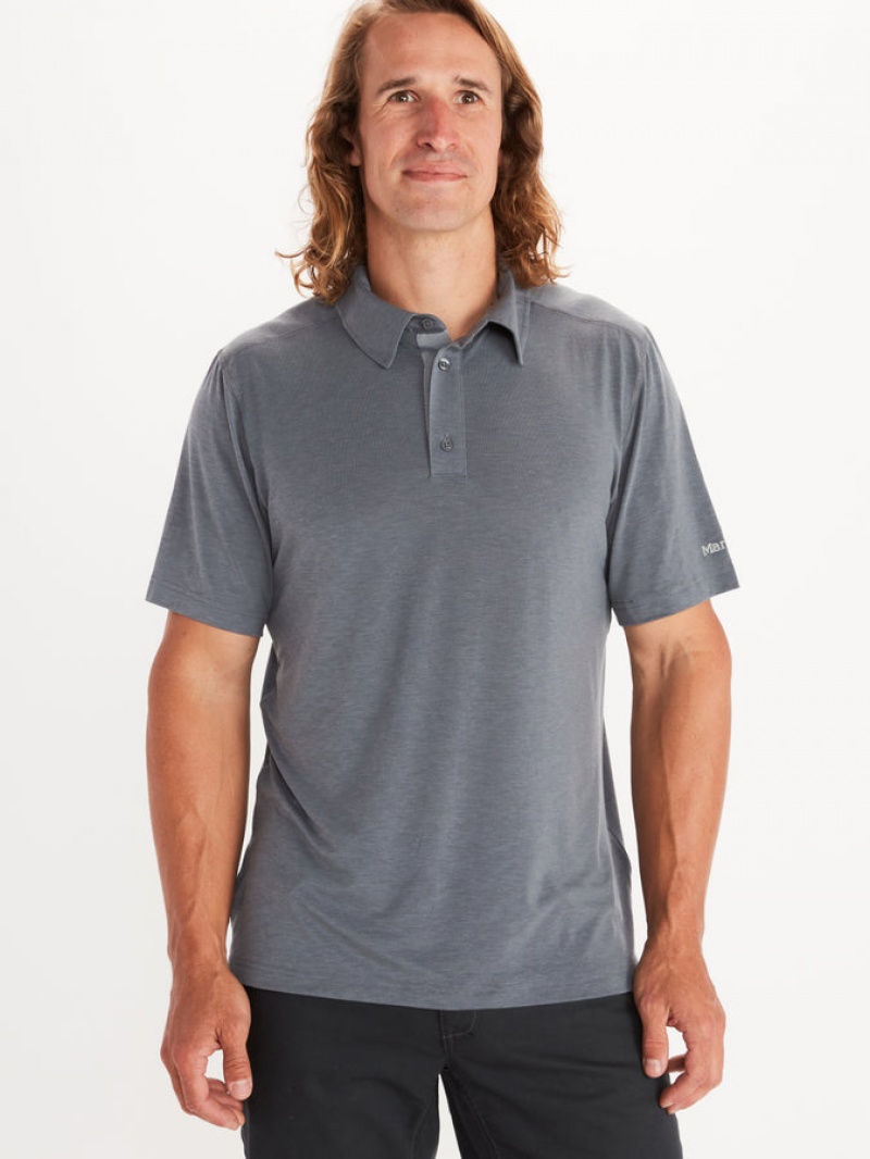 Tops Marmot Wallace Polo Hombre Gris Negras | DCHQ-60812