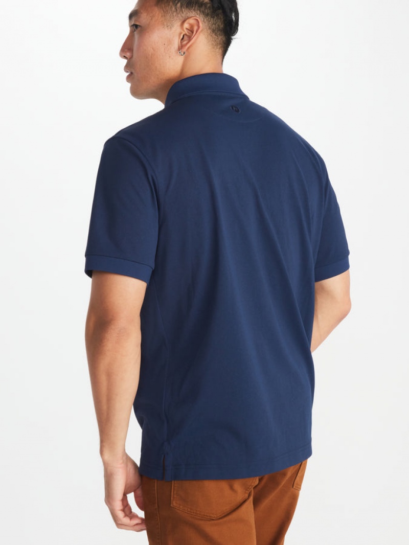 Tops Marmot Windridge Pique Polo Hombre Azul Marino | HDBG-20179