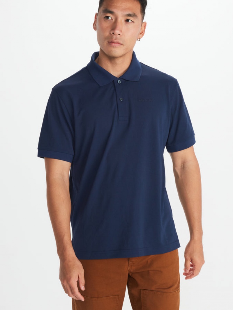 Tops Marmot Windridge Pique Polo Hombre Azul Marino | HDBG-20179